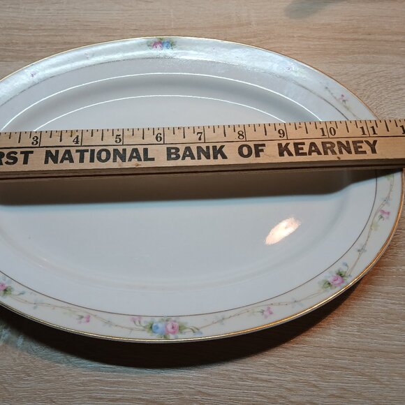 Vintage Anitque Noritake Marguerite Hand Painted Nippon Ceramic Oval Platter 11" - Picture 5 of 17